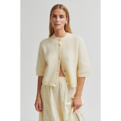 Andres knit rib cardigan Second Female, alabaster gleam