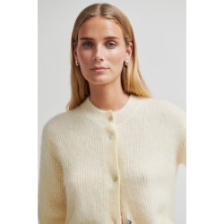 Andres knit rib cardigan Second Female, alabaster gleam