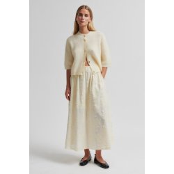 Andres knit rib cardigan Second Female, alabaster gleam