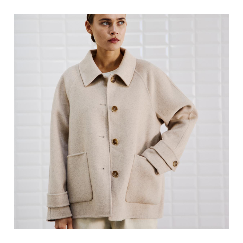 Lucia mel wool jacket Withblack, taupe