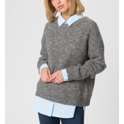 05 The knit pullover My Essential Wardrobe, dark grey melang