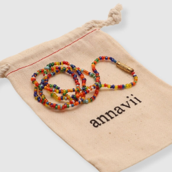 Nila multifarvet glasperlekde Annavii, multi