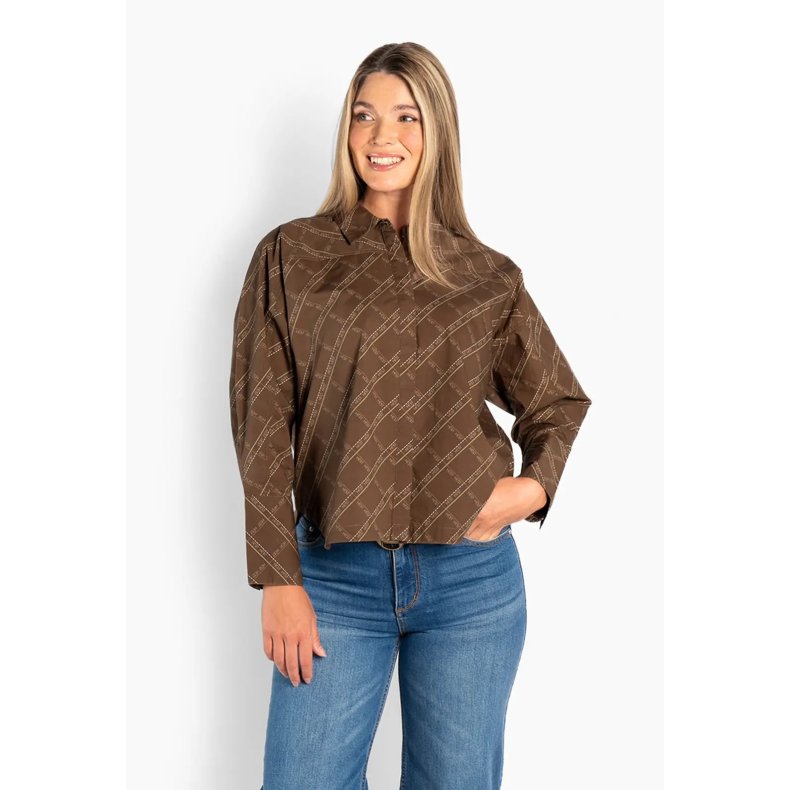 Senna printed shirt H�st, dark earth