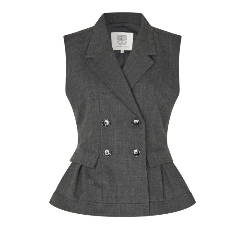 Anjou waistcoat Second Female, dark grey melange