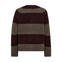 Taci stripe ls v-neck mos mosh, fudge