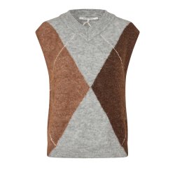Forca knit vest Second Female, light grey melange 
