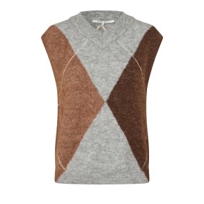 Forca knit vest Second Female, light grey melange 