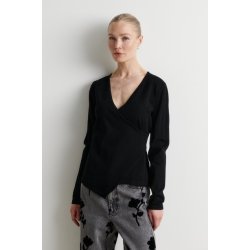 Stina knit wrap v-neck Second Female, black