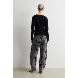 Stina knit wrap v-neck Second Female, black