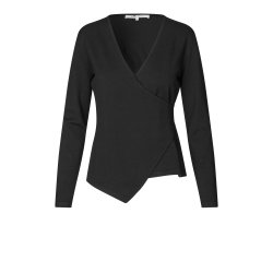 Stina knit wrap v-neck Second Female, black