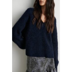 Andrea knit structure v-neck Second Female, poseidon