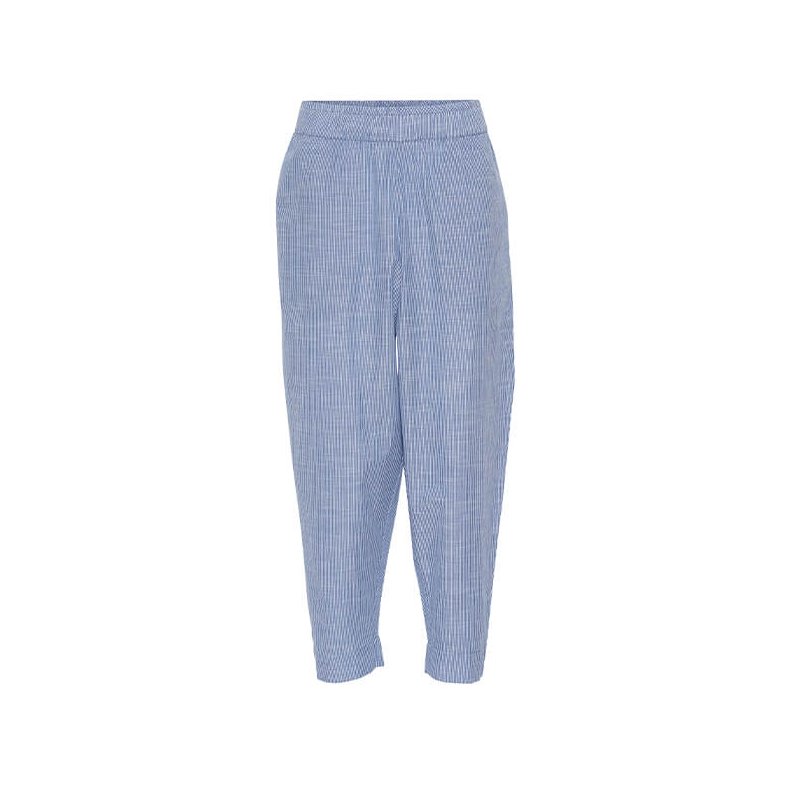 Oslo ankle pant Frau, medium blue stripe