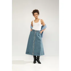 Nusandie skirt N�mph, medium blue denim