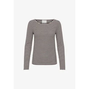 Cella ls long sleeve t-shirt ICHI, chocolate tort/cloud dancer