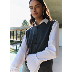 Ismaila 11 waistcoat Levet Room, dark grey mel