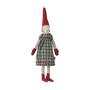 Pixy girl size 2 Maileg, blue checkered dress