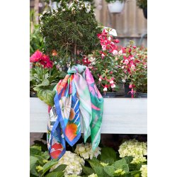 Eden mini scarf Black Colour, multi blue