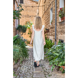 Benedikt dress Black Colour, off white dot
