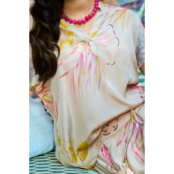 Luna Andrea s/s blouse Black Colour, poppy rose