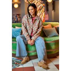 Fairyrose bomber jacket Black Colour, summer floral