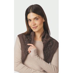 Lolana paisley knit scarf Neo Noir, brown