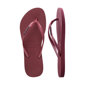 Havaianas Slim logo metallic, amaranth