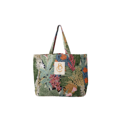 Nyla shopper bag Black Colour, flower forest