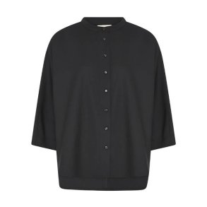 Seoul short elegant shirt Frau, black