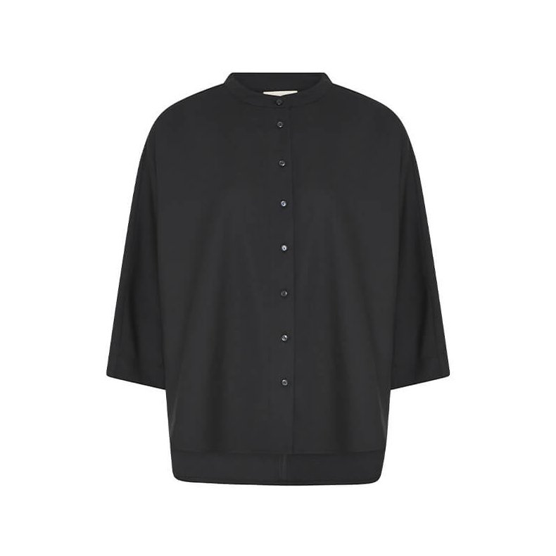 Seoul short elegant shirt Frau, black