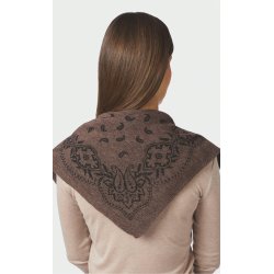 Lolana paisley knit scarf Neo Noir, brown