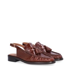 Sling back sandal Billi Bi, castagno naplack