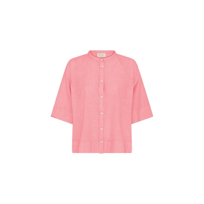 Abu dhabi short shirt frau, hot coral stripe