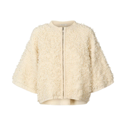 Alice shaggy lam knit cardigan Rabens Saloner, off white