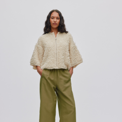 Alice shaggy lam knit cardigan Rabens Saloner, off white