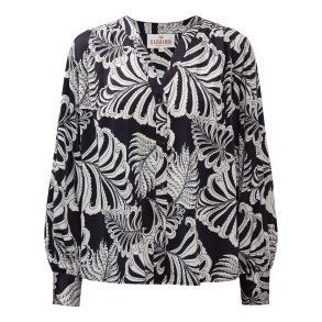 Karmamia Amelia shirt, navy palm