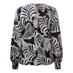 Karmamia Amelia shirt, navy palm