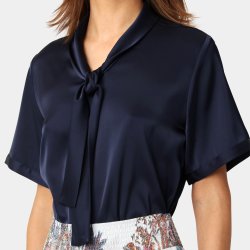 Audrey blouse (short) Karmamia, semi rich ink blue