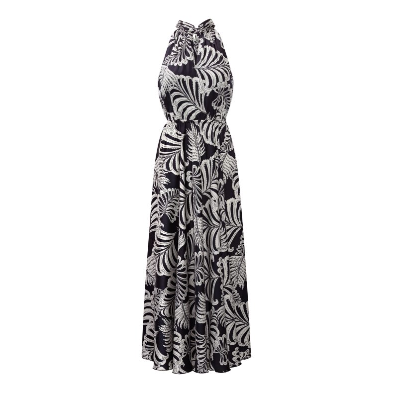 Karmamia Ava maxi dress, navy palm