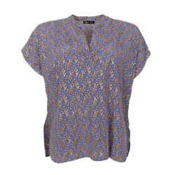 Luna andrea s/s blouse Black Colour, blue mist