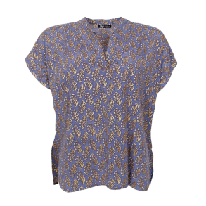 Luna andrea s/s blouse Black Colour, blue mist