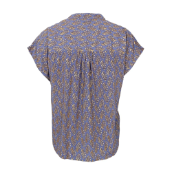 Luna andrea s/s blouse Black Colour, blue mist