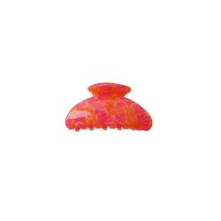 Coralie hair claw Black Colour, pink orange flowers