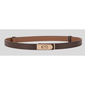 Ringo belt gold Pliss� Copenhagen, dark brown