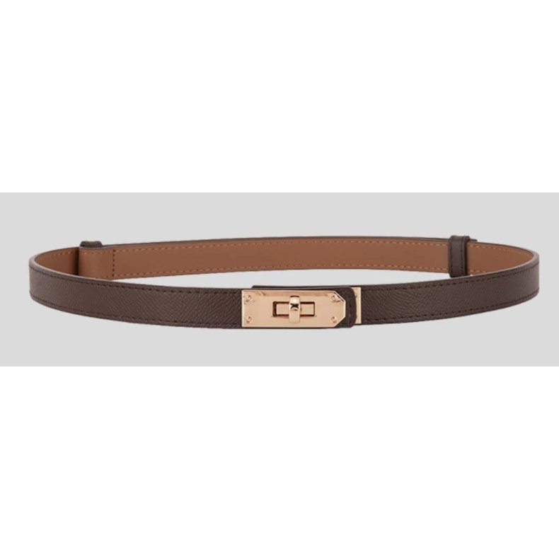 Ringo belt gold Pliss� Copenhagen, dark brown