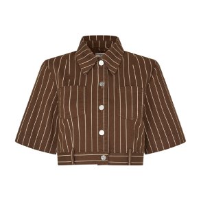 Majsa shirt jacket Baum und Pferdgarten, creme brown pinstripe