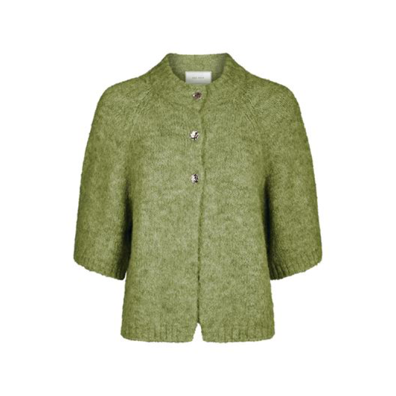 Benuta fluffy knit cardigan Neo Noir, dusty green