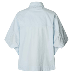Berte poplin curved hem shirt Rabens Saloner, light blue