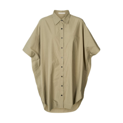 Berta poplin curved hem shirt dress Rabens Saloner, vertiver