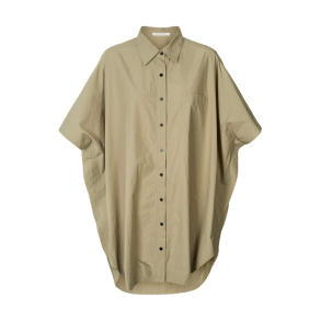 Berta poplin curved hem shirt dress Rabens Saloner, vertiver