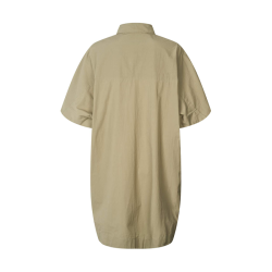 Berta poplin curved hem shirt dress Rabens Saloner, vertiver